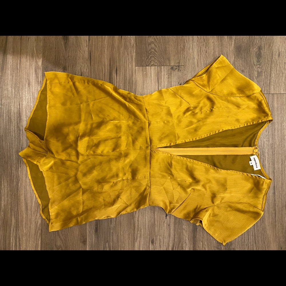 NWOT superdown - beautiful golden romper - deep v neck.